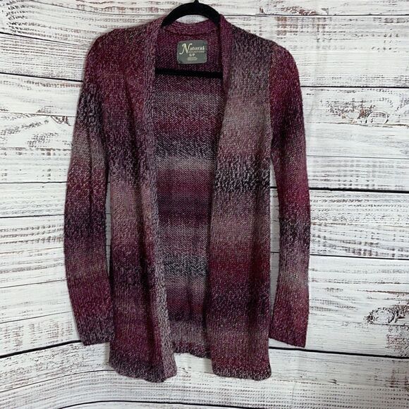 Natural Reflections Sweater Womens petite Small open Cardigan knit cozy winter - Picture 1 of 7